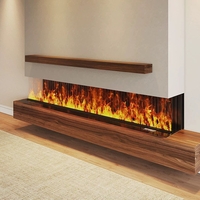 Lò sưởi 4D thêm nước tự động (ÁNH SÁNG 9 MÀU)