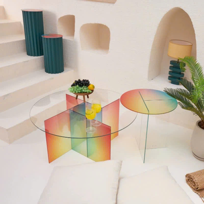 Bàn trà gardient cầu vồng B084