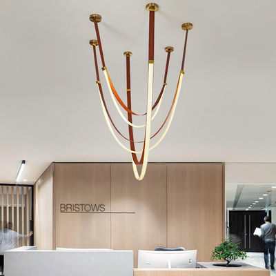 Đèn thả chùm bằng da DT056