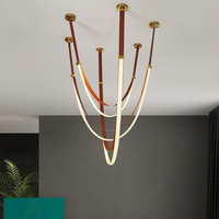 Đèn thả chùm bằng da DT056