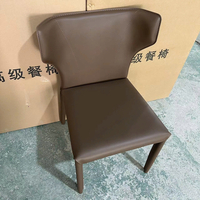 Ghế ăn da tựa lưng tối giản phong cách Ý