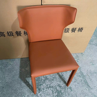 Ghế ăn da tựa lưng tối giản phong cách Ý