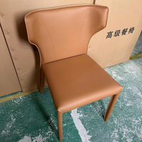 Ghế ăn da tựa lưng tối giản phong cách Ý