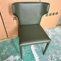Ghế ăn da tựa lưng tối giản phong cách Ý