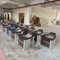 Ghế sofa đơn đinh tán bọc da retro Aviator Tom Cat Chair