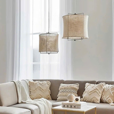 Đèn thả vải giả lụa phong cách Nhật Bản DV074