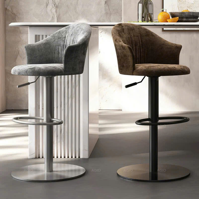 Ghế bar bọc nhung chân xoay nâng hạ