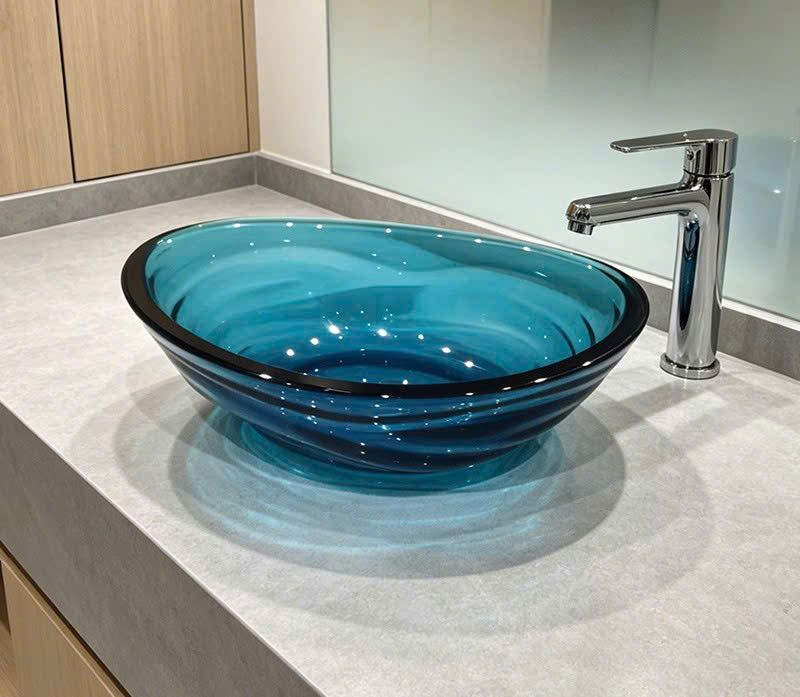 Chậu rửa đặt bàn trong suốt V-2095