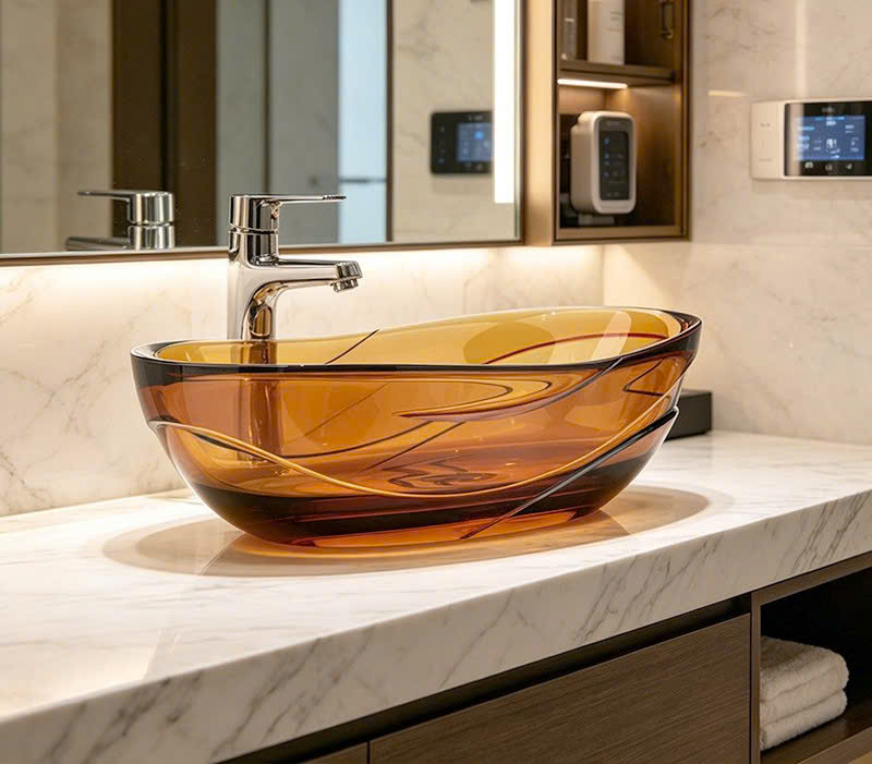 Chậu rửa đặt bàn trong suốt V-2096