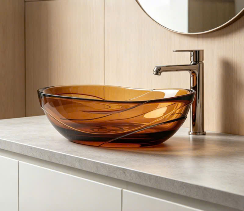 Chậu rửa đặt bàn trong suốt V-2096