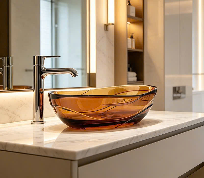 Chậu rửa đặt bàn trong suốt V-2096