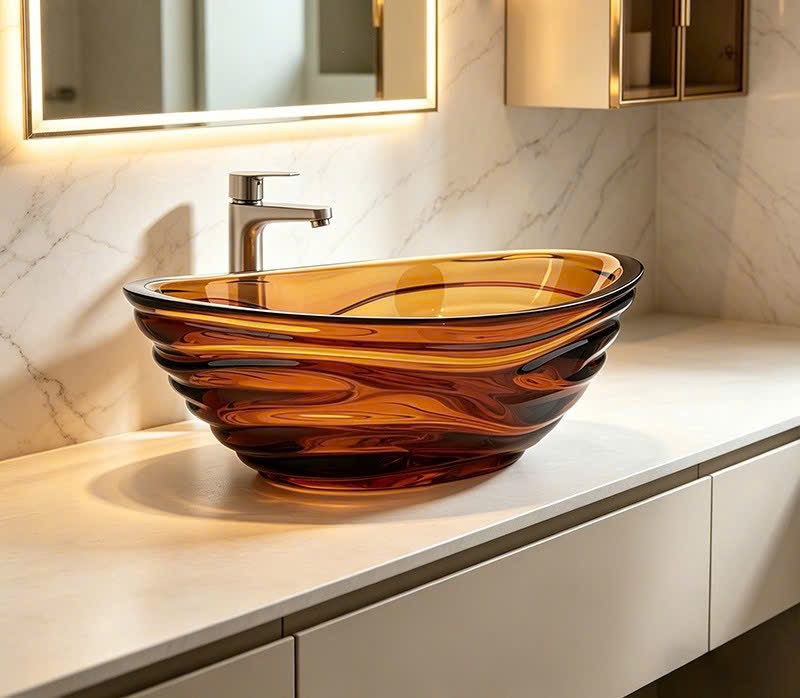 Chậu rửa đặt bàn trong suốt V-2095