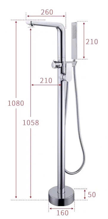 Vòi bồn tắm đứng nhập khẩu VBT001