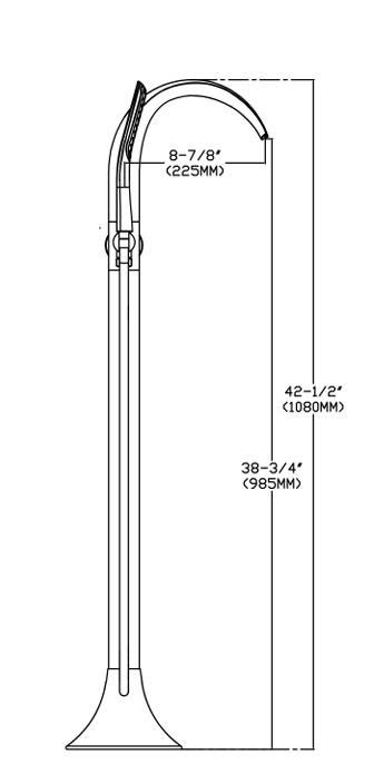 Vòi bồn tắm đứng nhập khẩu VBT006