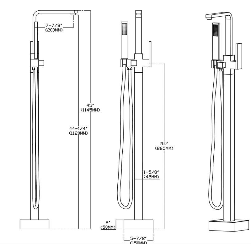 Vòi bồn tắm đứng nhập khẩu VBT008