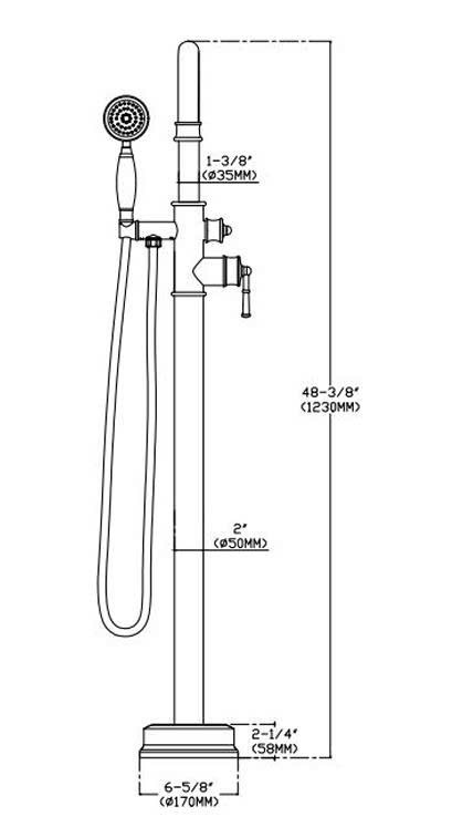 Vòi bồn tắm đứng nhập khẩu VBT009