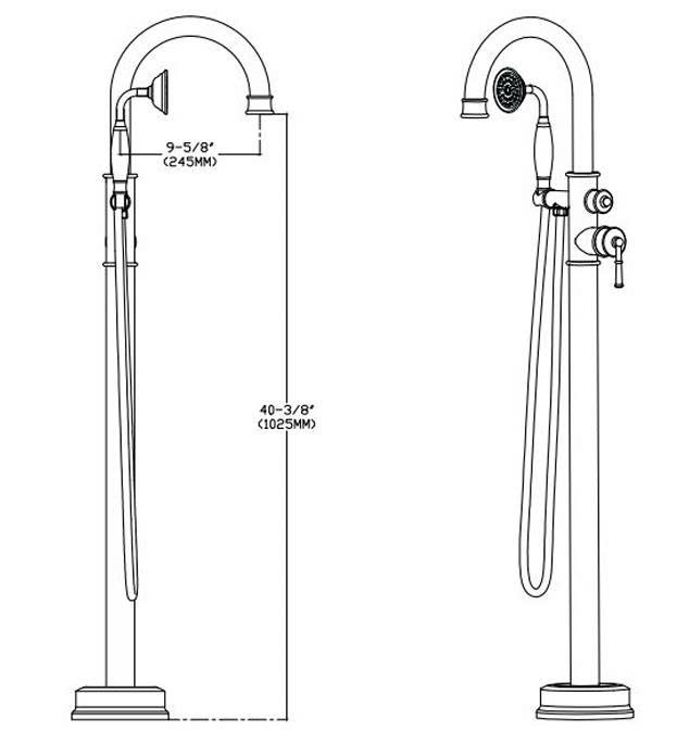 Vòi bồn tắm đứng nhập khẩu VBT009