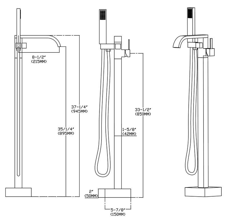 Vòi bồn tắm đứng nhập khẩu VBT0010