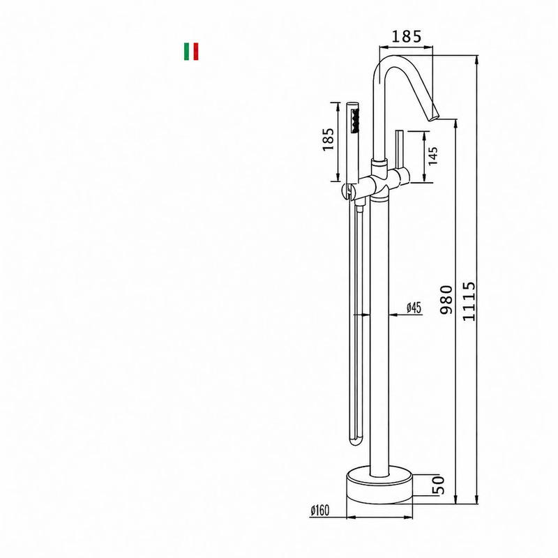 Vòi bồn tắm đứng nhập khẩu VBT003