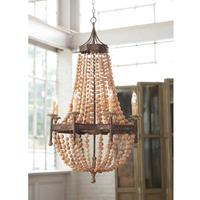 Đèn chùm hạt gỗ DC-007
