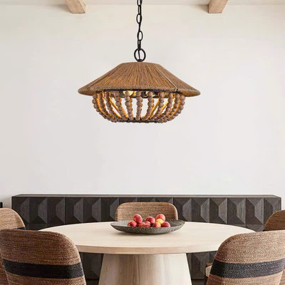 Đèn thả hạt gỗ DT-0010