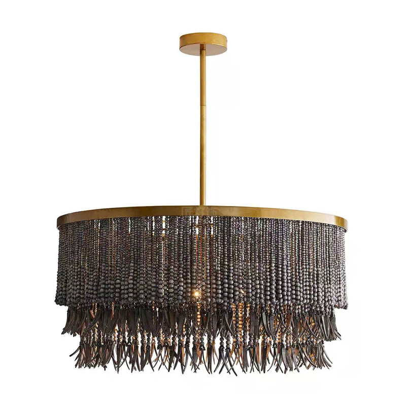 Đèn chùm hạt gỗ DC-0019