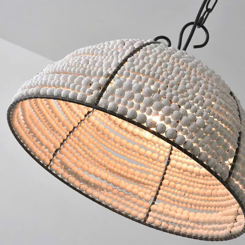 Đèn thả hạt gỗ DT-0022