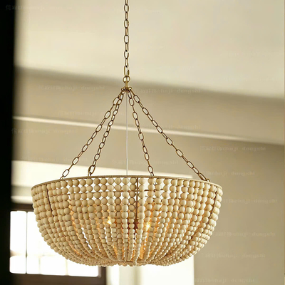 Đèn chùm hạt gỗ DC-0024