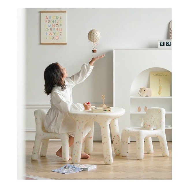 Bộ bàn ghế tựa lưng dành cho trẻ em trang trí phòng học nhà cửa phong cách minimalism