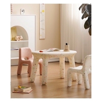 Bộ bàn ghế tựa lưng dành cho trẻ em trang trí phòng học nhà cửa phong cách minimalism