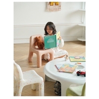 Bộ bàn ghế tựa lưng dành cho trẻ em trang trí phòng học nhà cửa phong cách minimalism