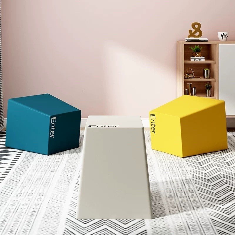 Ghế Đẩu bàn phím Enter nhiều màu trang trí nhà cửa,quán cà phê phong cách Bắc Âu