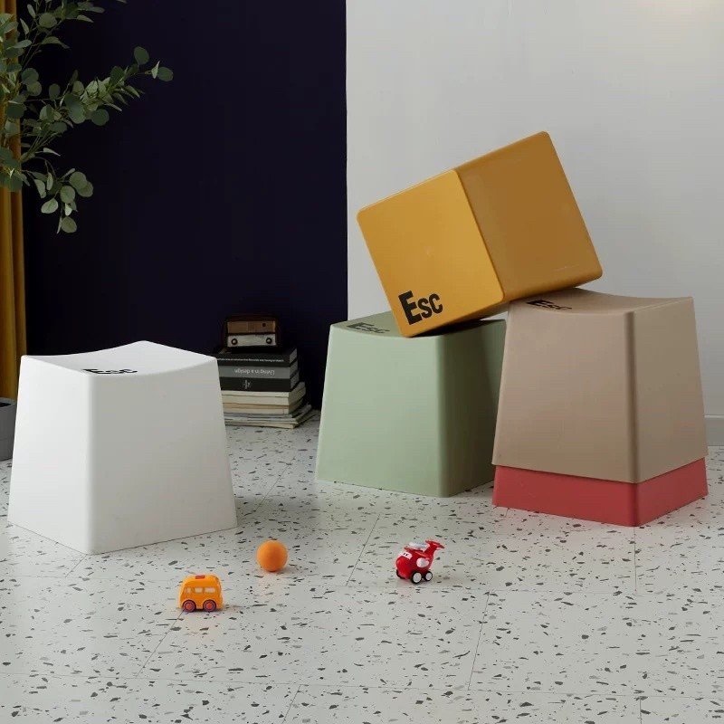 Ghế Đẩu bàn phím Enter nhiều màu trang trí nhà cửa,quán cà phê phong cách Bắc Âu