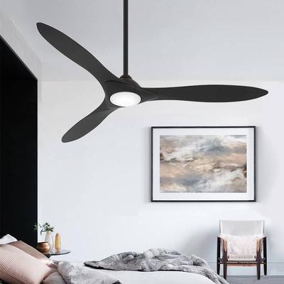 Quạt trần đèn hiện đại ba cánh gỗ 6 cấp độ gió