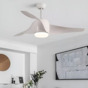 Quạt trần đèn kiểu cánh cong ấn tượng 