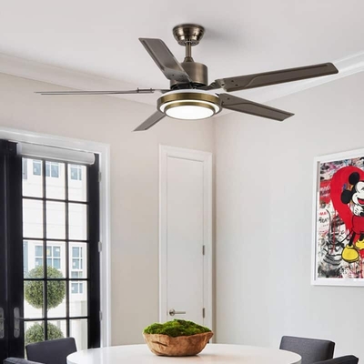 Quạt trần đèn bằng thép hiện đại 5 cánh