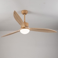 Đèn quạt trần bằng gỗ acrylic hiện đại tối giản