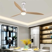 Đèn quạt trần bằng gỗ acrylic hiện đại tối giản