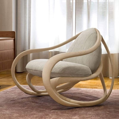 Ghế thư giãn bập bênh gỗ óc chó Giorgetti