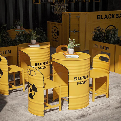 Bộ bàn ghế công nghiệp thùng phuy decor